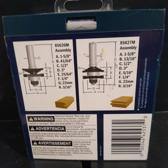 Bosch Carbide Router Bits 85626M & 85627M - Picture 2 of 3